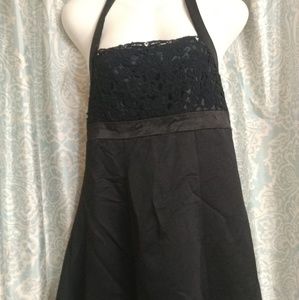Womens black halter dress